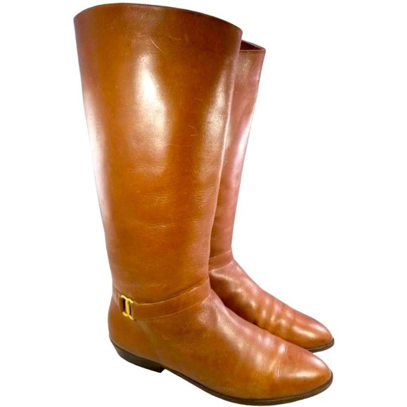 Etienne Aigner Shelby Chestnut Brown Leather Classic Riding Boots Size 6 M - Picture 13 of 15